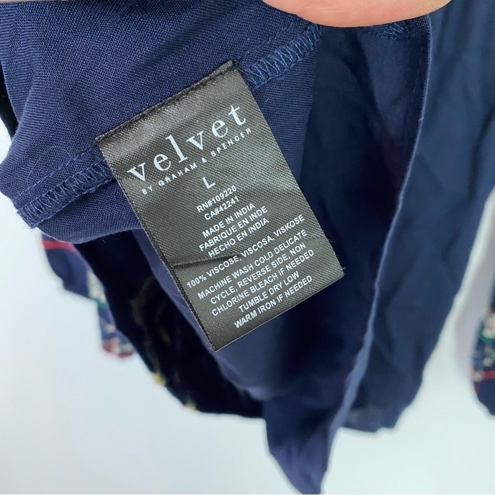 Velvet by Graham & Spencer Navy Embroidered Blouse - Picture 7 of 7